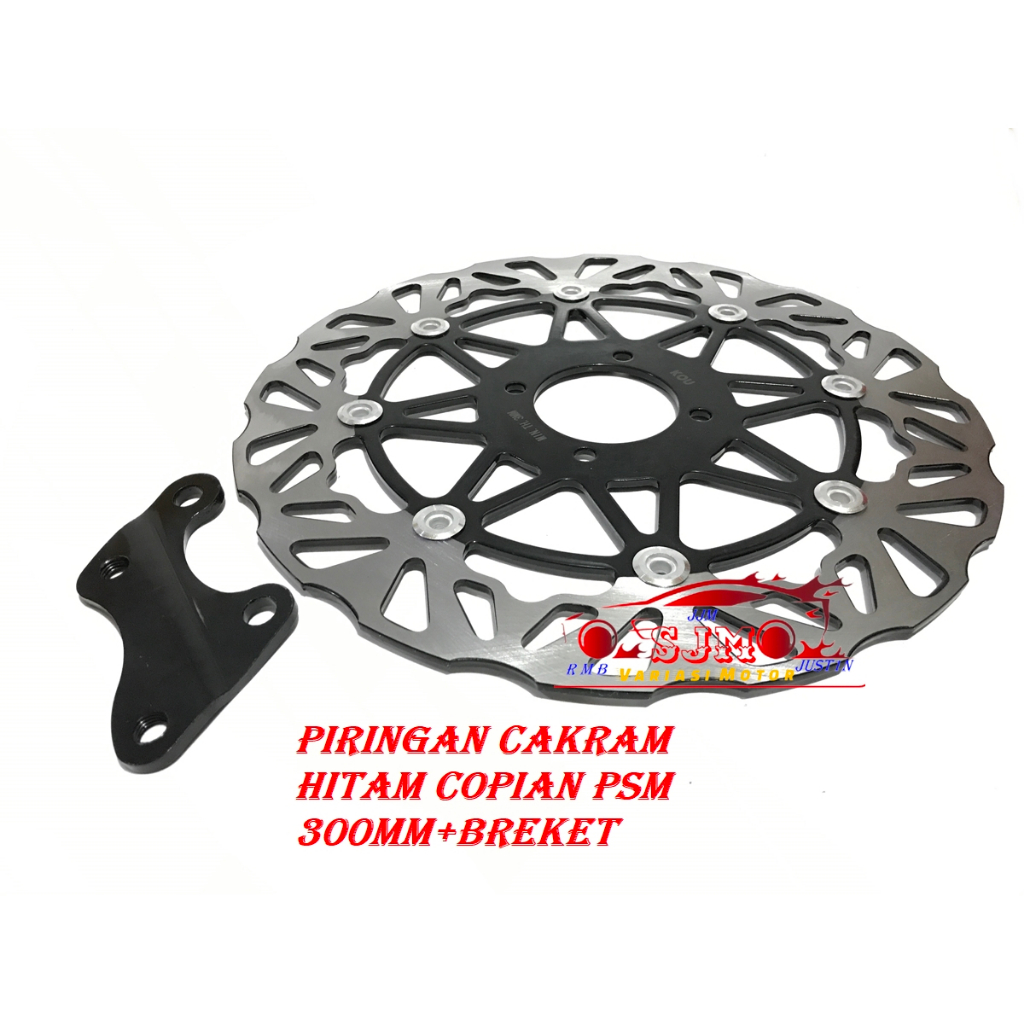 DISC BRAKE 300MM JUPITER-VEGAZR-MX NEW-MX OLD-ALFA-FIZR-VEGA R NEW-JUPITER Z1-JUPITER ZZ-VEGA LAMA-FORCE1 CAKRAM DEPAN MODEL PSM HITAM YAMAHA BEBEK UKURAN 300MM