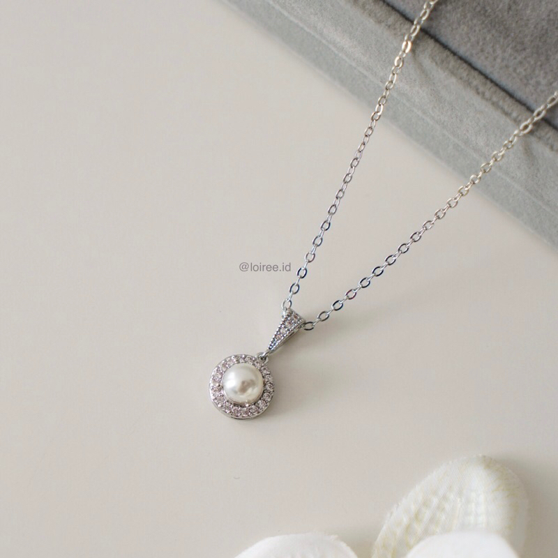 LONA | Wedding Collection - Zirconia Pearl Daily Chain Necklace - Kalung Wanita