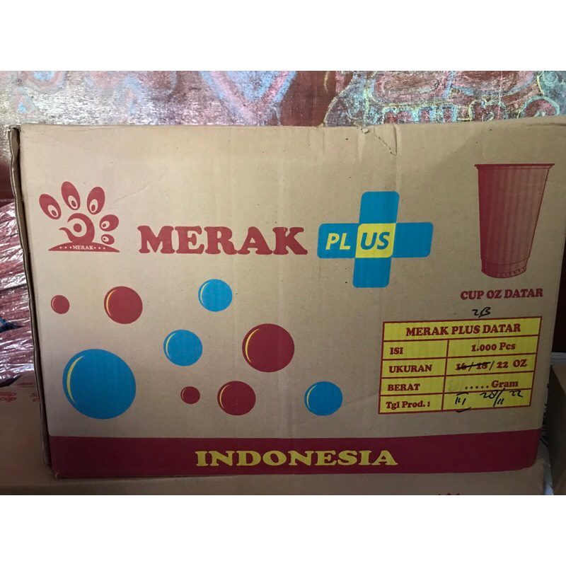 gelas cup 22 oz datar