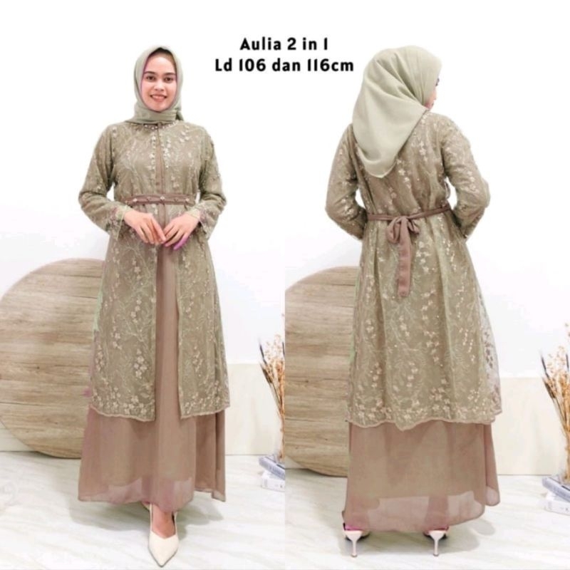 Sartika Dress Aulia 2in1 Brokat Premium Dress Brokat Kondangan Dress Tile Dress Kondangan Dress Kondangan Wedding Dress Gamis Brukat Gamis Brokat Jumbo Dress Layer Muslimah Brukat Cantik Mix Mutiara