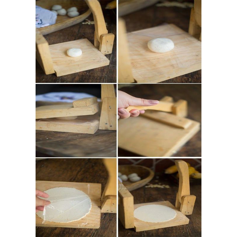 alat press adonan kue kayu mahoni model engkol