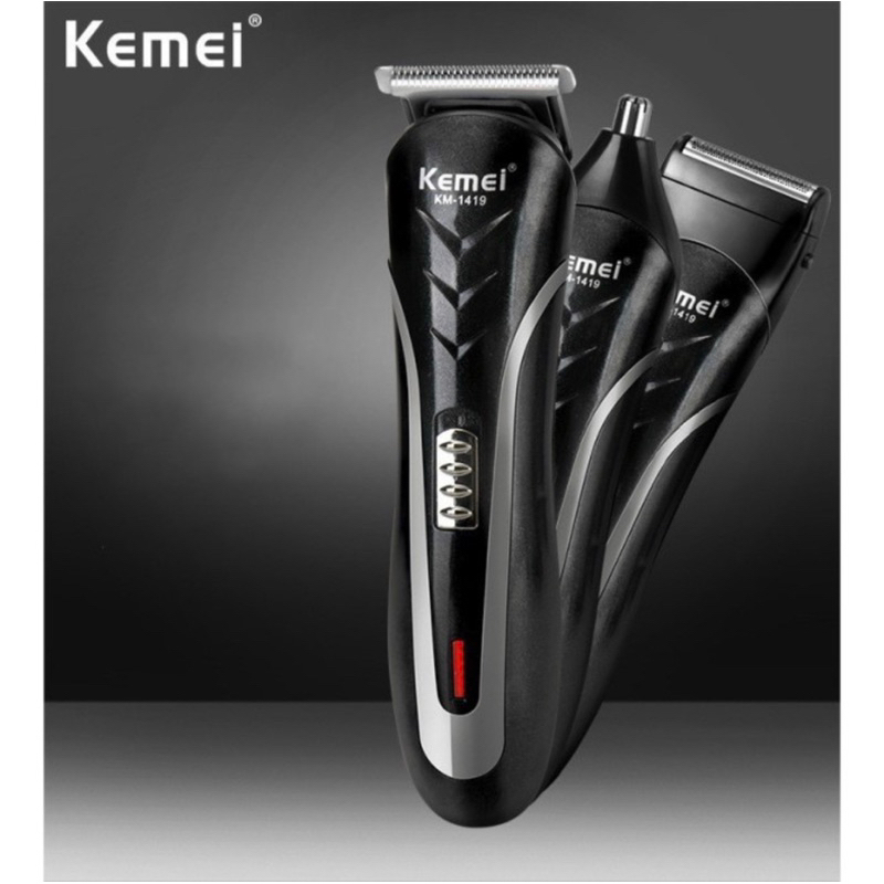 mesin alat cukur rambut kemei km 1419 clipper 3in1 murah