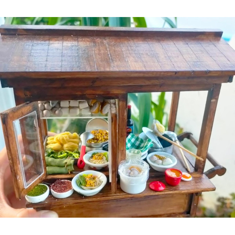 Miniatur Gerobak Bakso dan Mie Ayam
