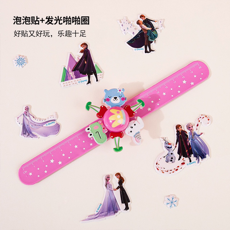 Mainan Gelang Anak Viral Spin Led Free Sticker / Spinner Anak Gelang Led Sticker Karakter Princess / Souvenir Gift Mainan Anak