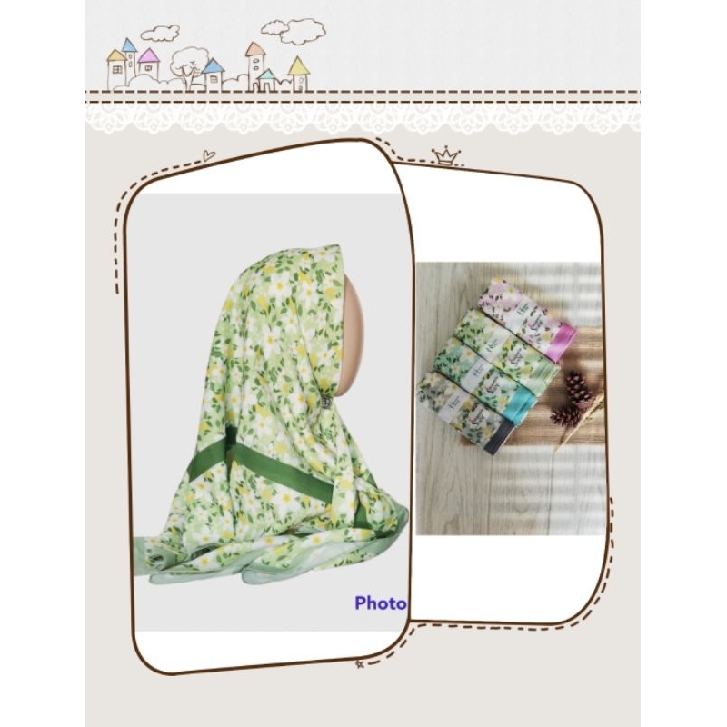 Stefania scarf series hijab segi empat  motif edelweiss 110 x 110 cm