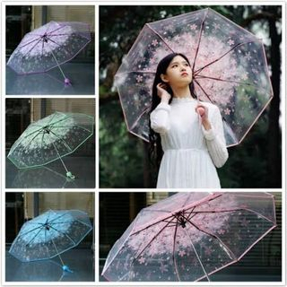 IKILOSHOP Payung Bunga Sakura Payung Transparant Bening Korea Umbrella