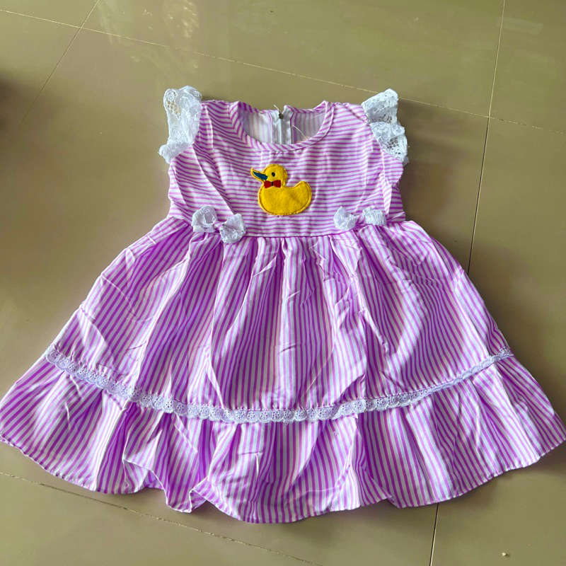 Dress anak cewek 1 2 tahun bebek berenang pakaian anak perempuan (dress bebek berenang )