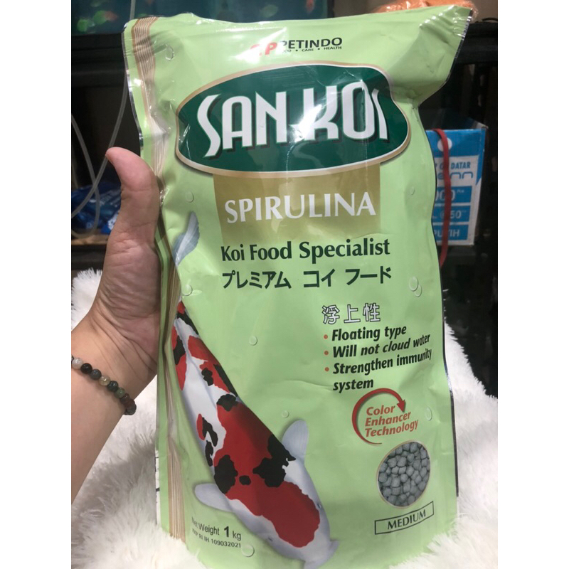 SANKOI SPIRULINA Repack Small Medium 100GR Pakan Pelet Koi koki S M