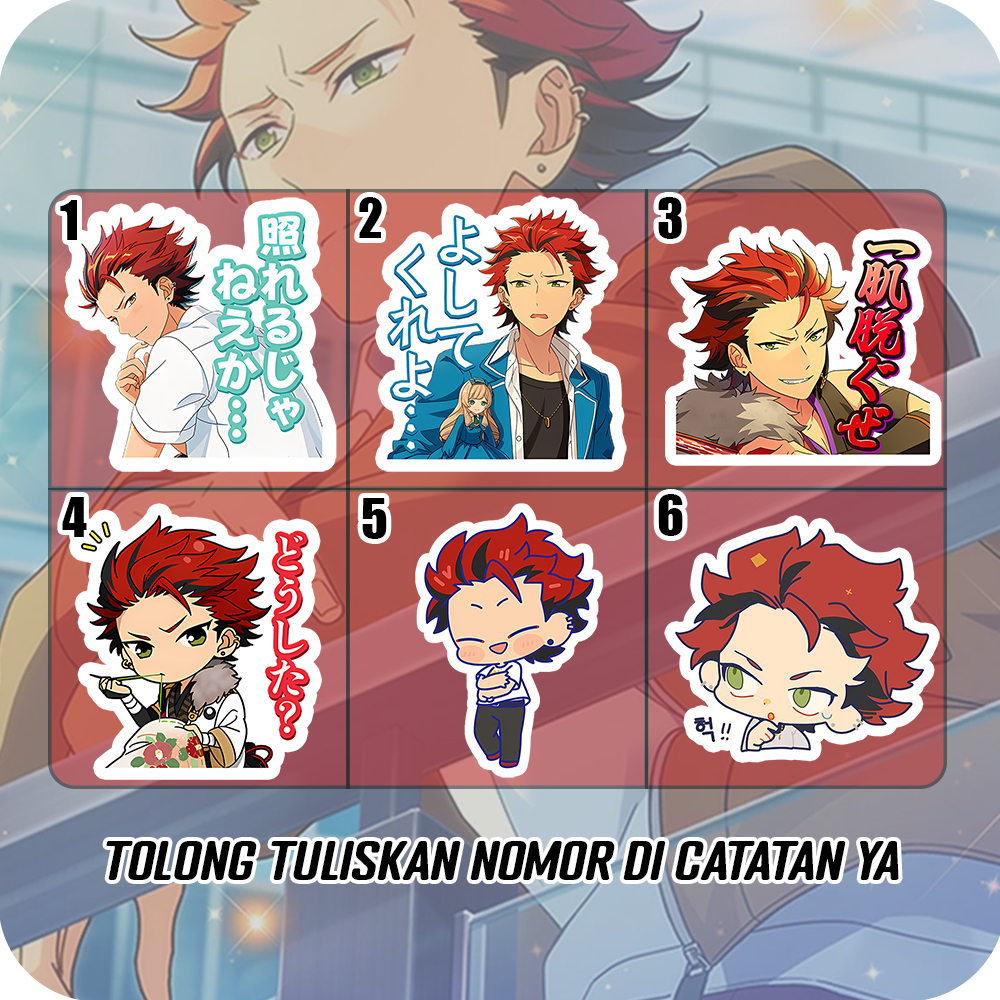 Stiker Glossy Kuro Kiryu Ensemble Stars, Sticker Anti Air Waterproof Untuk Di HP, Laptop, Motor, Hel
