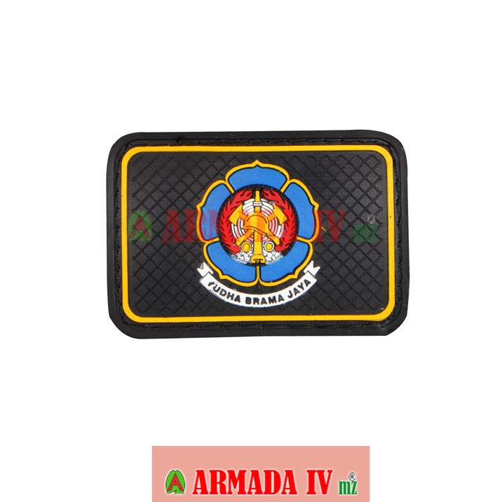 Patch Rubber Velcro Logo DAMKAR Rekatan Kotak