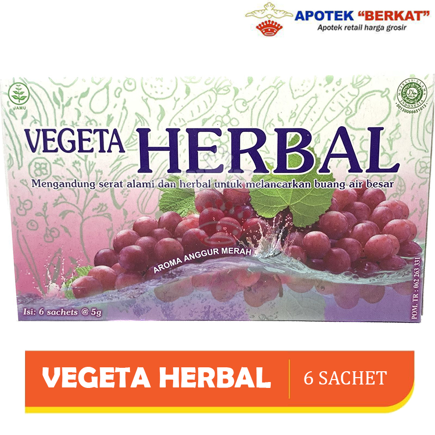 

Vegeta Herbal aroma anggur merah pack isi 6 sachet 5g