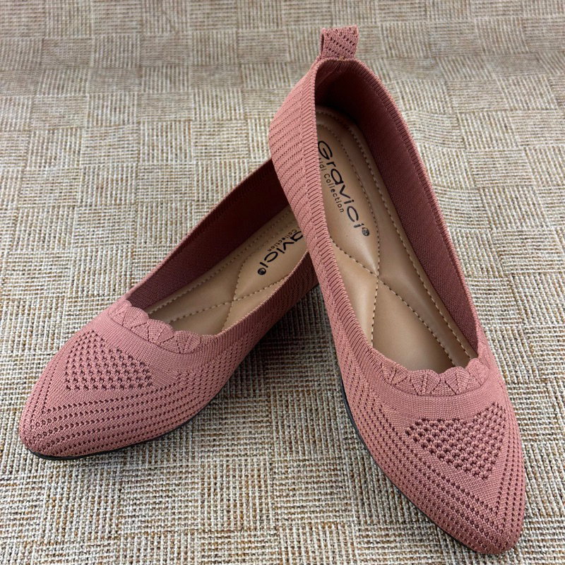 GRAVICI - Sepatu Flat Rajut Import Wanita Elegan DO-35