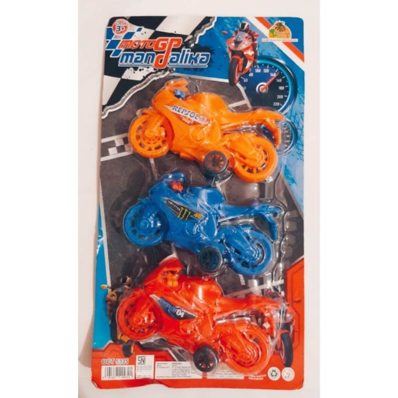 MAINAN MOTO GP. MANDALIKA SET ISI 3 PC/MAINAN MOTO GP MURAH