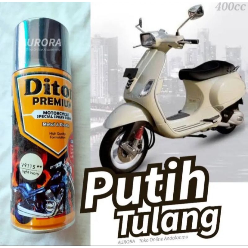 Cat Pilok Diton Premium 9115 Light Ivory 400ml Putih Gading Tulang Scoopy Putih Crem Cerah