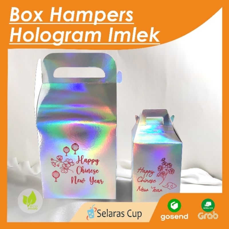 

ISI 10 box hampers hologram imlek - kotak kado hadiah - dus lucu gable gift box - amplop imlek - hari raya chinese - gong xi fa cai