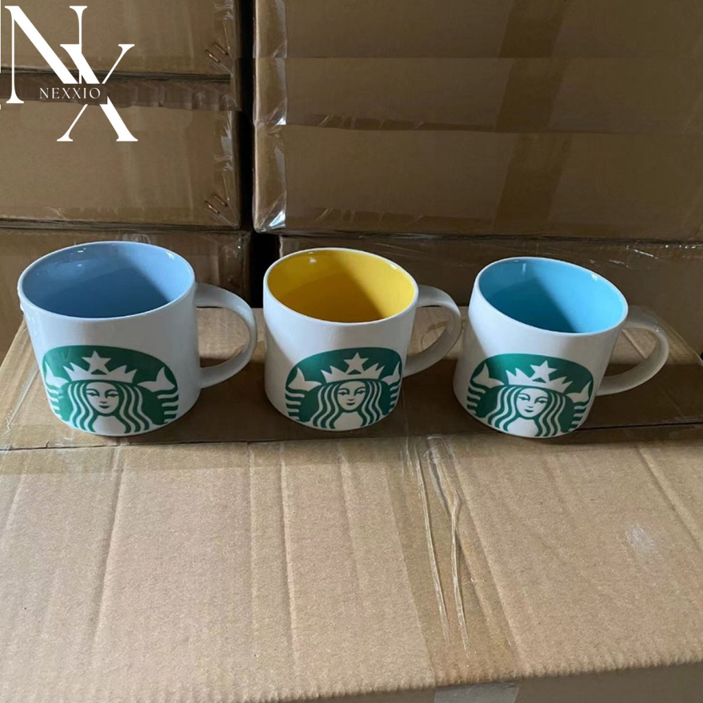 NEXXIO Gelas Cangkir Mug Keramik Starbuk / Gelas Set Strabucks Termurah / Coffee Cup / Cangkir Set Kopi.