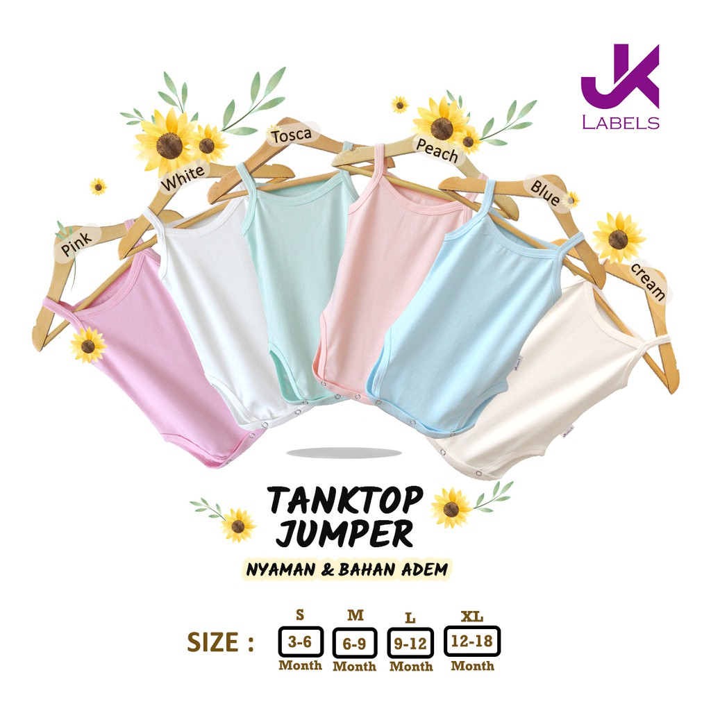 JK LABELS Tanktop Jumper Girl Warna 3-18 Bulan/ Tanktop Jumper Warna
