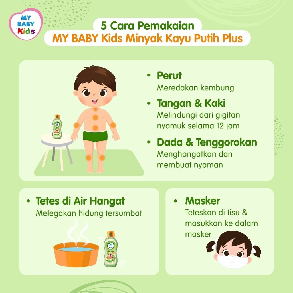 My Baby Kids Minyak Kayu Putih Plus 150ml / Minyak Telon Plus Lavender 60ml- Minyak Bayi Anti Nyamuk &amp; Penghangat Tubuh