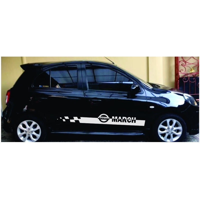 0500 Sticker Cutting Mobil Nissan March Stiker List Minimalis Stiker Mobil Nissan March Terbaru