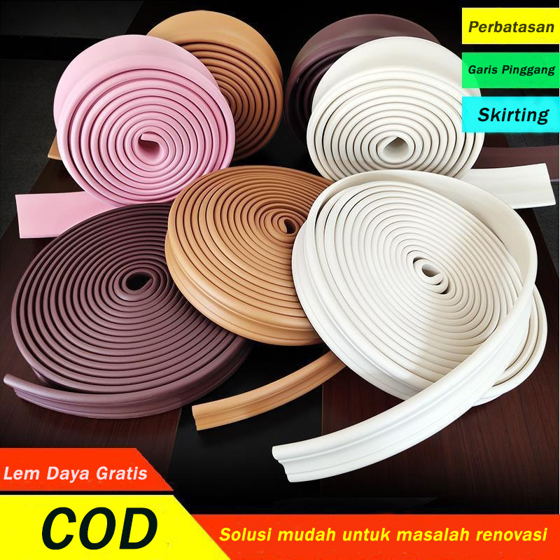 Ready stock 3cmx5m Wainscoting Wall Skirting DIY Frame Bingkai Foam Border Line Wall DIY Wall Frame