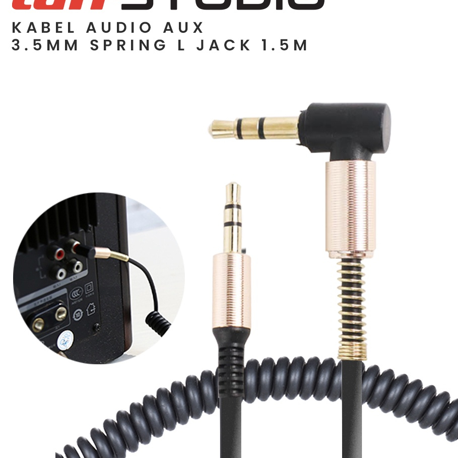 Kabel Audio AUX 3.5mm Spring L Jack 1.5m