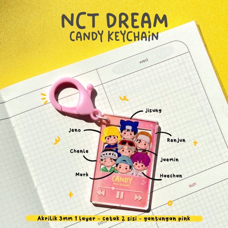 Kaloona.Shop Nct Dream Candy / Keychain Shaker Bookmark / Jaemin Jeno Jisung Haechan Renjun Mark