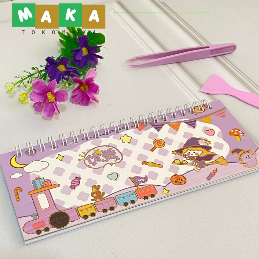 

buku sticker senmu spiral free penjepit zc am35 sticker anti air stiker vinyl transparant perlengkapan DIY Journaling