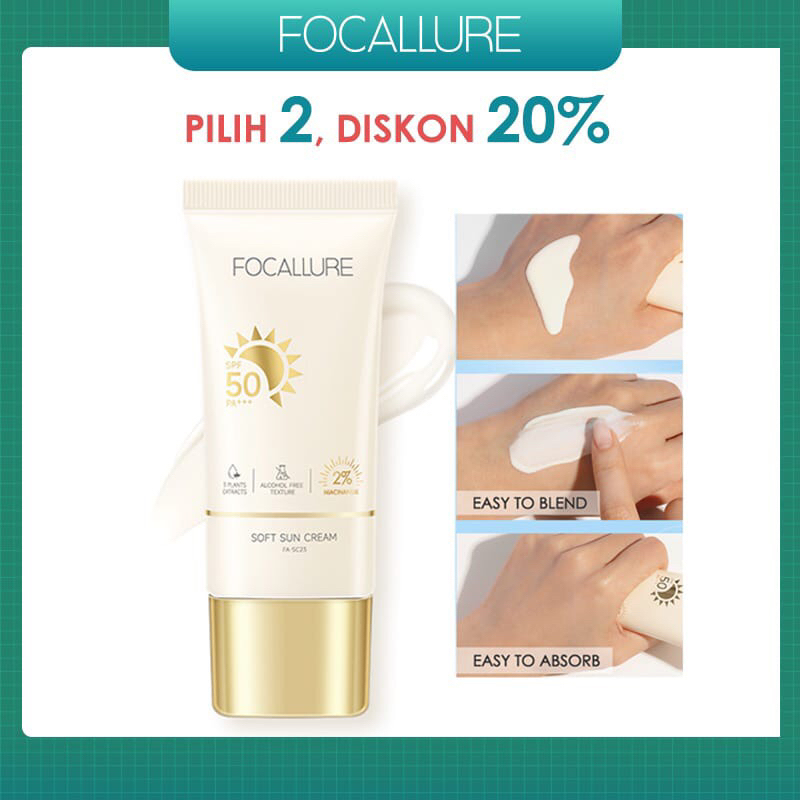 NIK - FOCALLURE SPF 50 PA+++ Sunscreen Gel Intensive Defense Alcohol Free Tabir Surya 30g FA-SC23