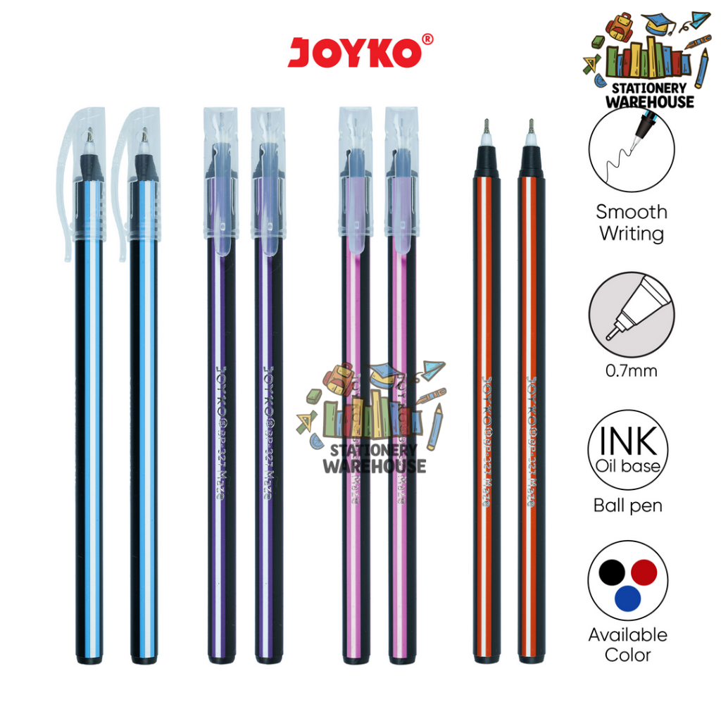 

Ball Pen Pulpen Pena Joyko BP-327 Maze 0.7 mm / 1Box 12 PCS / Hitam Biru Merah