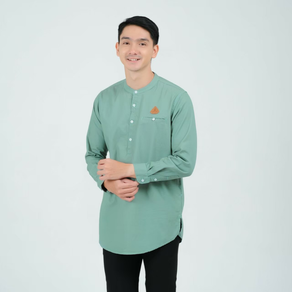 Kurta Pakistan Al Koko Lengan Panjang Baju Koko Pria Dewasa Dengan Motif Polos