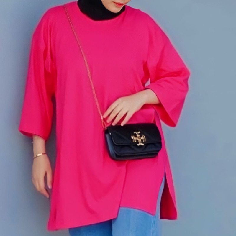 Tamstore Kaos Oversize Basic Polos Wanita Atasan Top Babyterry