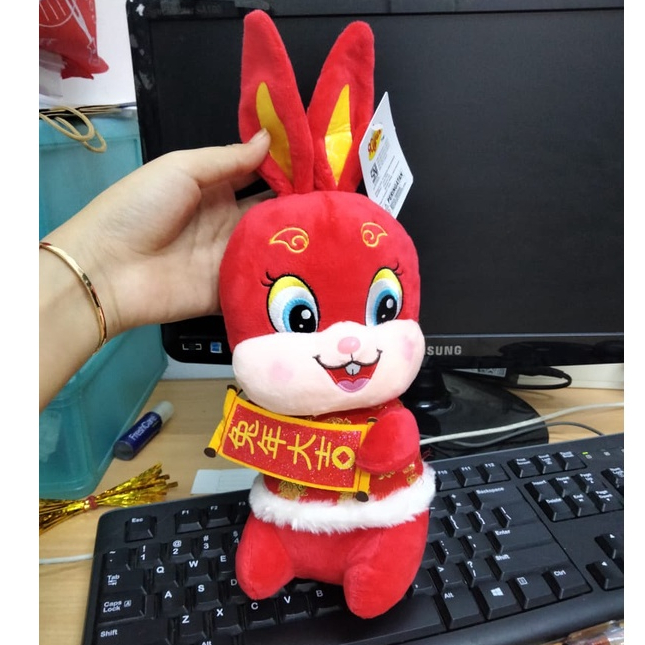 Boneka Kelinci Imlek Size 8&quot;/22cm/hiasan imlek/boneka rabbit imlek/