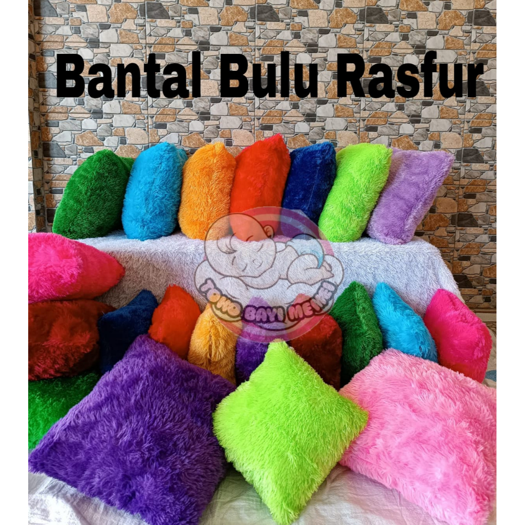 Bantal sofa ukuran 40x40 cm BISA DICUCI ULANG bulu rasfur PREMIUM halus lembut