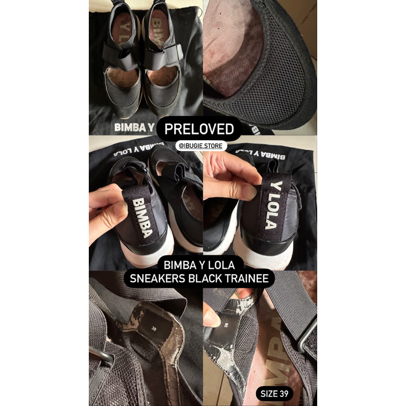 PRELOVED - Bimba Y Lola Trainee Sneakers Black Original (Size 39)