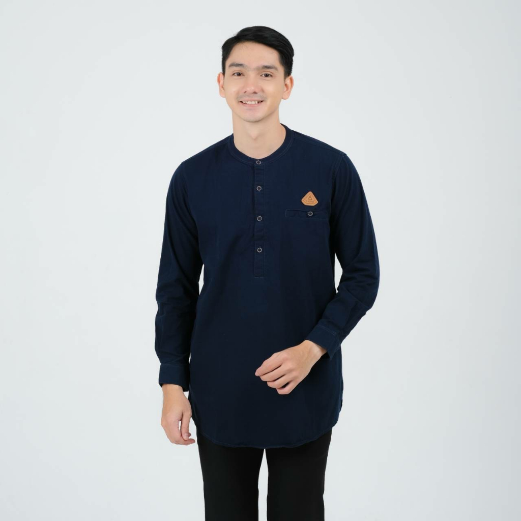 Kurta Pakistan Al Koko Lengan Panjang Baju Koko Pria Dewasa Dengan Motif Polos