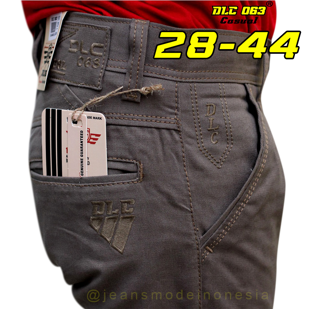 Celana chinos chino  kanvas panjang sulfur DLC / Celana casual reguler ukuran 28-38  bahan cardinal