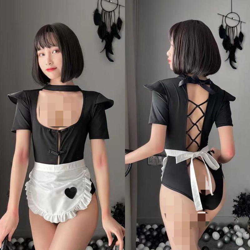 Set Freyaa Premium Halloween Costume Set Lingerie Peran Penyihir Wanita Seksi One Piece Baju Renang 