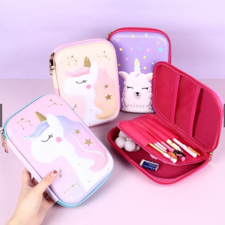 Tempat Pensil 3D Timbul Anak Karakter Motif Lucu Bahan EVA Waterproof / Kotak Pensil Anak Sekolah Silikon Alat Tulis