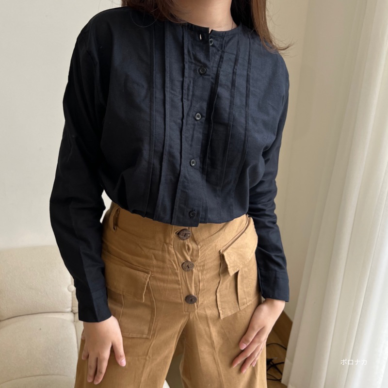 PORONAKA - SARA Blouse Atasan Lengan Panjang Linen