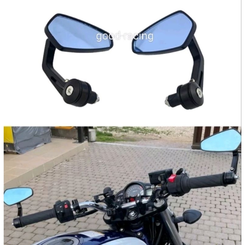 Spion Jalu Oval Protaper Original Model Rizoma Mirror Putih- Biru Kaca Spion Jalu VESPA AEROX NMAX