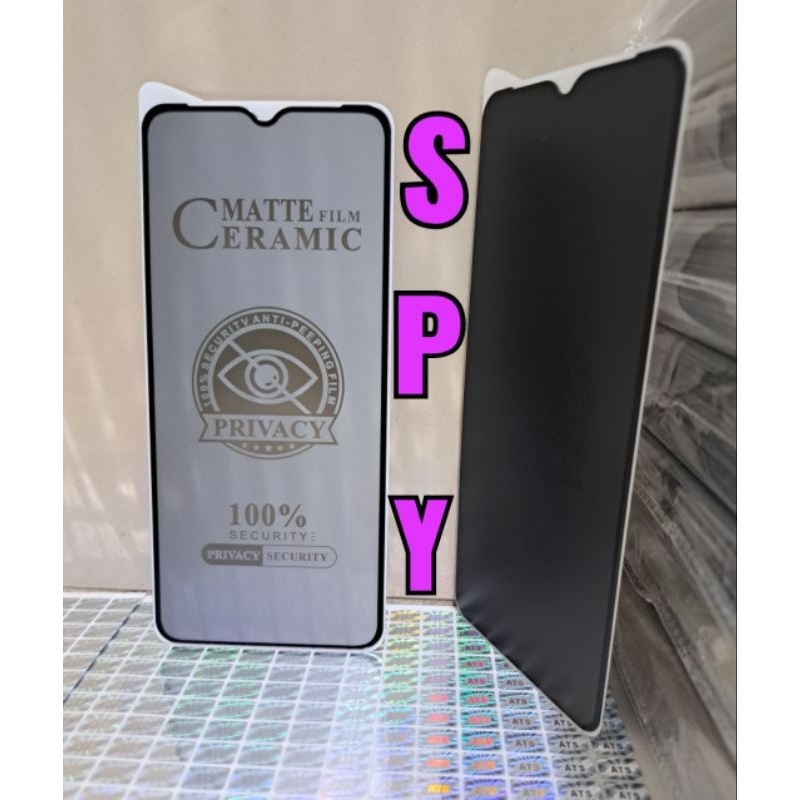 Tg Spy Samsung A51, A52, A52S, A53S 5G, M31S, S20 FE 5G, Pocophone M4 Pro, Redmi 10, Redmi Note 10, Note 10S, Note 10 4G, Note 10 5G, Note 11, Oppo A15, A15S, A16, A16E, A16K Pelindung Layar Handphone, Tempered Glass Matte Film Ceramic Privacy Anti Spy