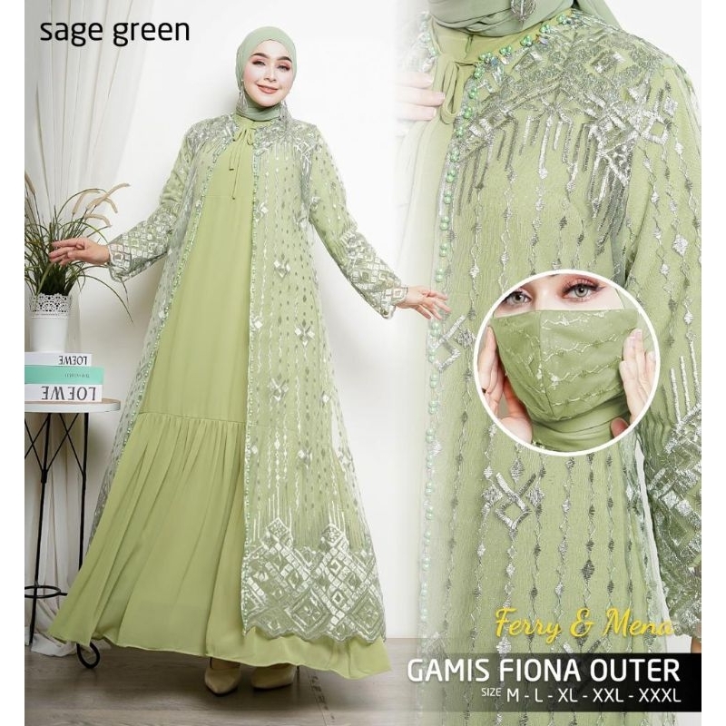 gamis fiona / gamis outer / outer gamis / gamis set outer