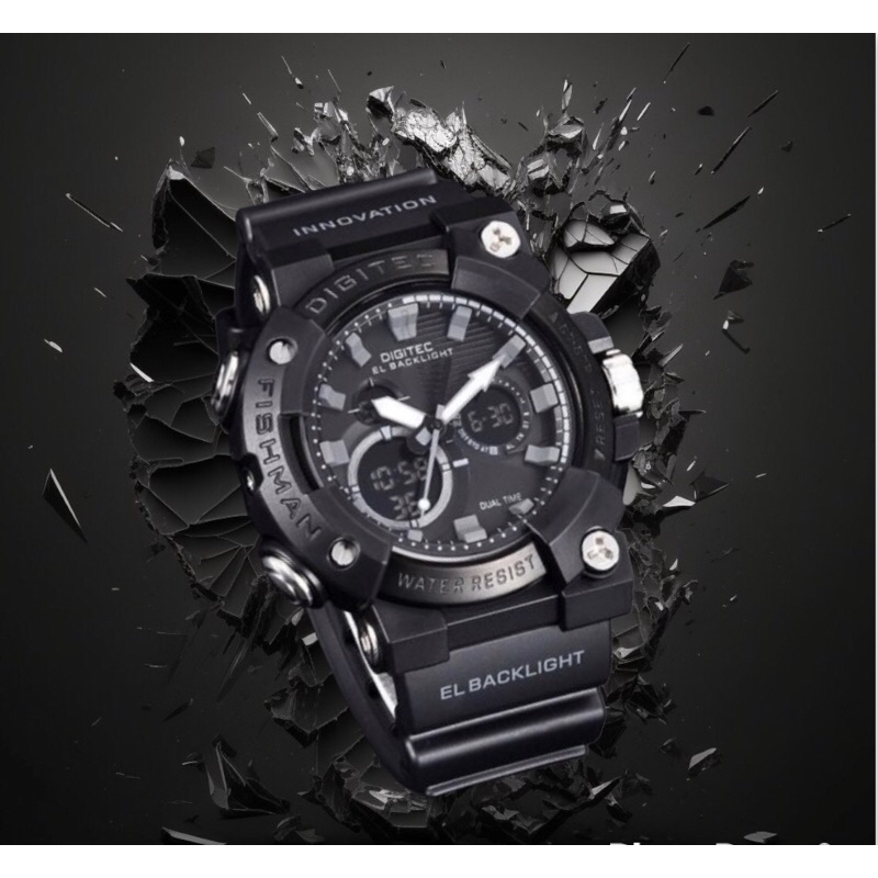 Jam Tangan Pria Analog Digital Original DIGITEC DA 2150T DA2150 2150 Pelangi Warna Warni Water Resis