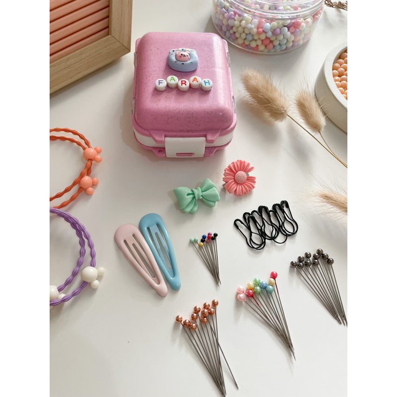 Travel Kit Hijab | Box Pin hijab | Tempat Penyimpan Jarum | Jarum Set | Peniti Set | Compact Hijab K