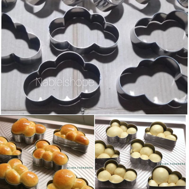 Cetakan ring roti motif karakter awan isi satu lusin