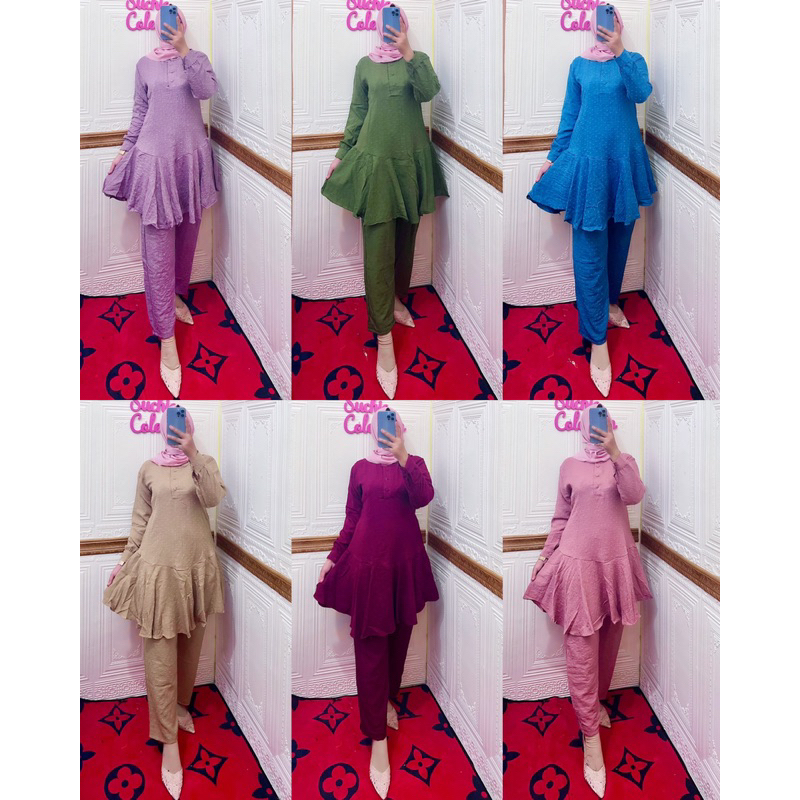 SCH_ ONESET PREMIUM TERLARIS ONESET POLOS KATUN RUBIAH ONESET TERBARU SETELAN CELANA TUNIK DRESS