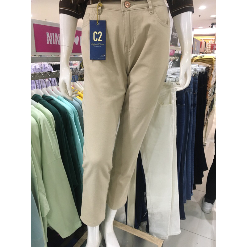 celana jeans wanita, celana jeans wanita cream 100% original C2