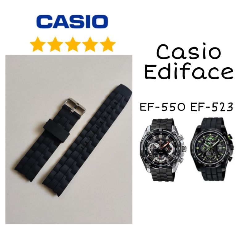 TALI JAM TANGAN CASIO EDIFICE EF-550 EF-523 RUBBER STRAP TERBARU