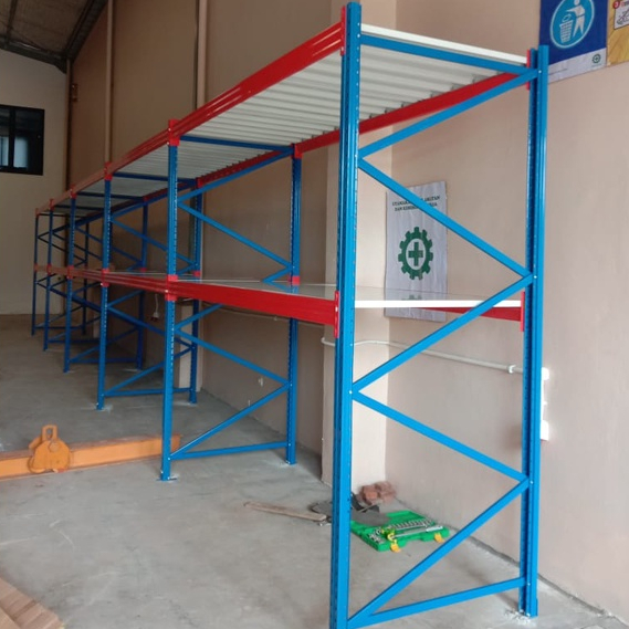 Rak Gudang Kapasitas Beban 1 Ton/Layer, Rak Susun Ambalan, Rak Besi Baja Heavyduty