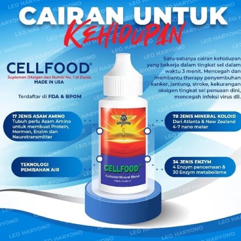 Cellfood mix aqua ( aqua 600ml ditetes cellfood ) untuk coba coba